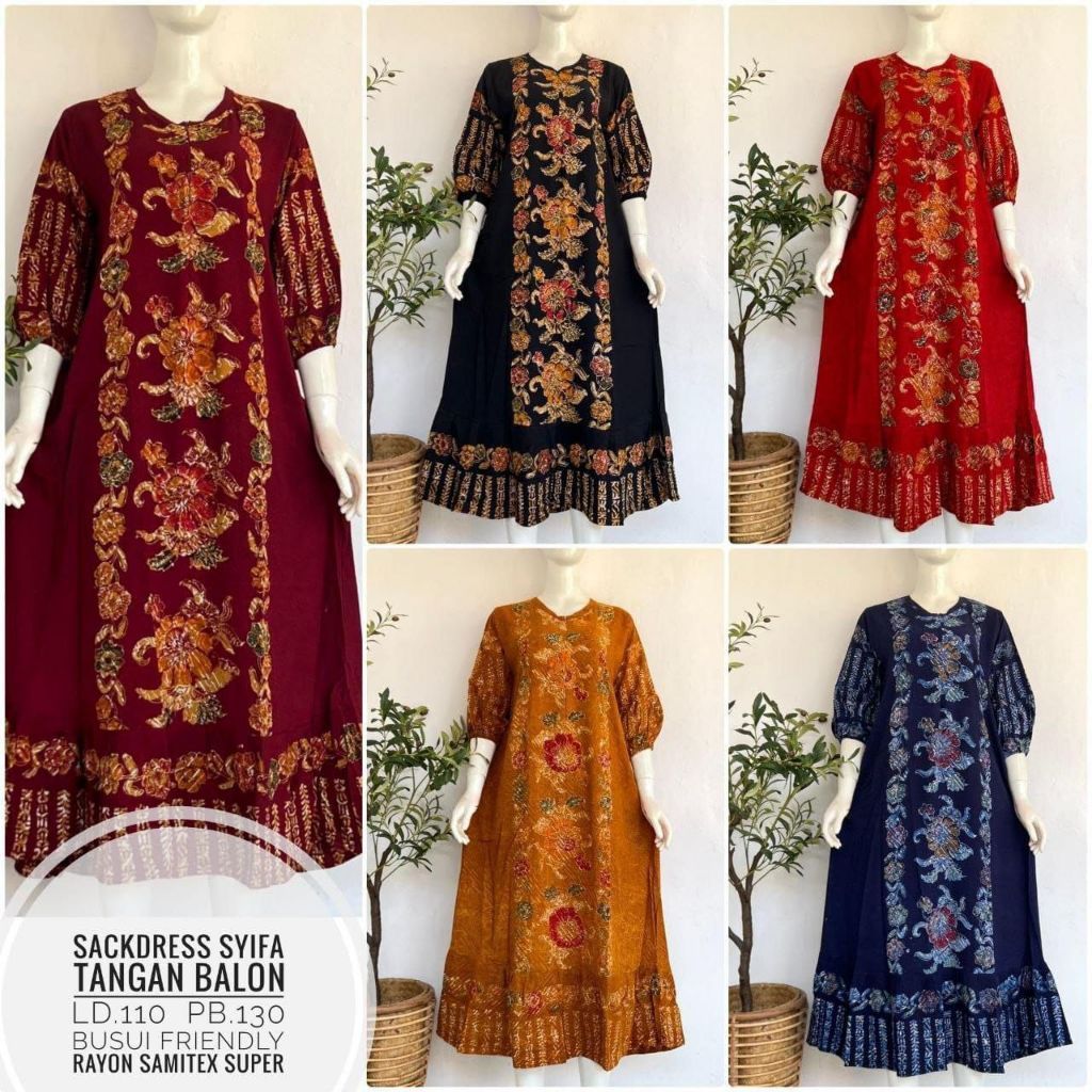 (6)Daster Panjang Dress midi fenty busui sackdress shanum kayla zahra long kinan rosa samitex daster