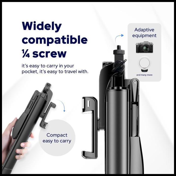 TERBARU A21A TONGSIS PREMIUM 1.7M BLUETOOTH / SELFIE STICK TABLET TRIPOD 170CM