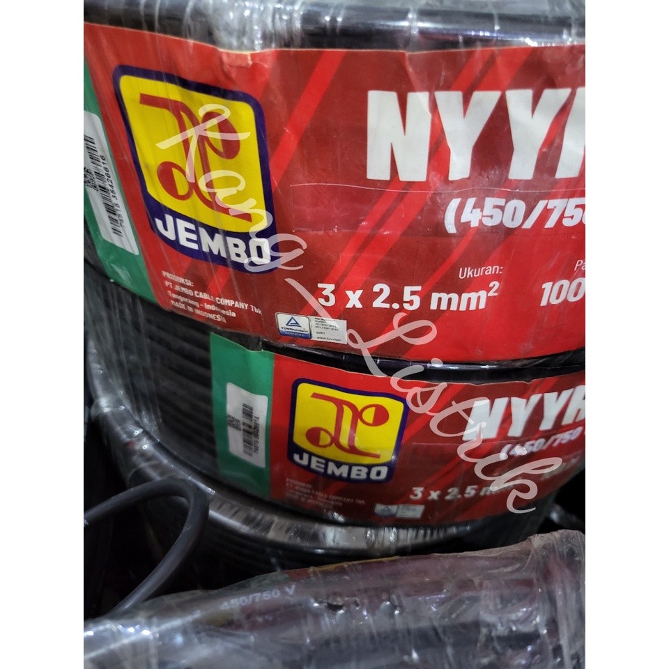 Kabel NYYHY JEMBO 3x2.5 PerMETER / Kabel Serabut JEMBO 3x2,5 PerMETER
