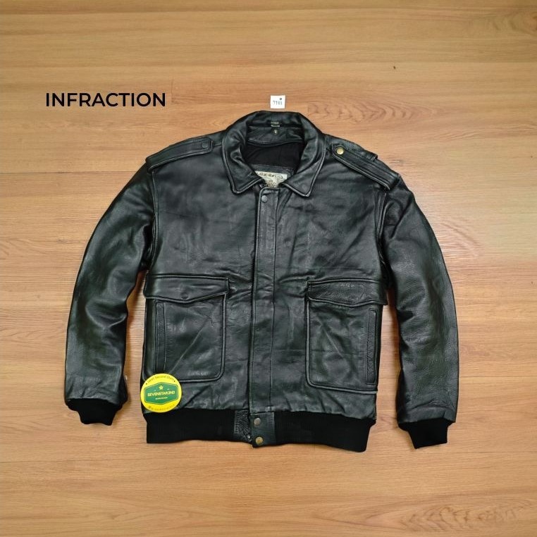 infraction leather flight jacket
