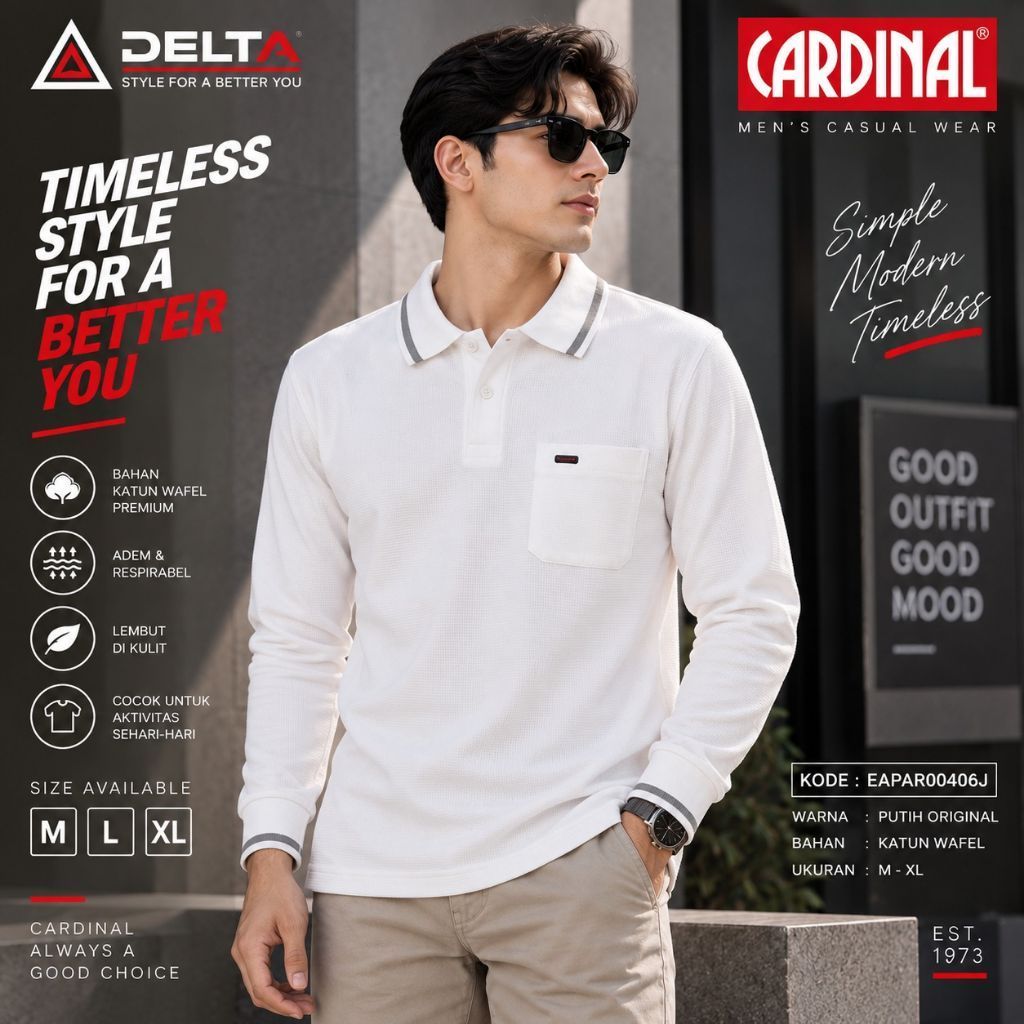 CARDINAL Original Wording Kaos Oblong Panjang Pria || CAR 080