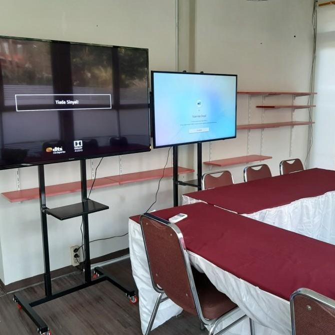 bracket stand roda dorong / breket tv tiang roda 65 60 55 50 43 32 inc