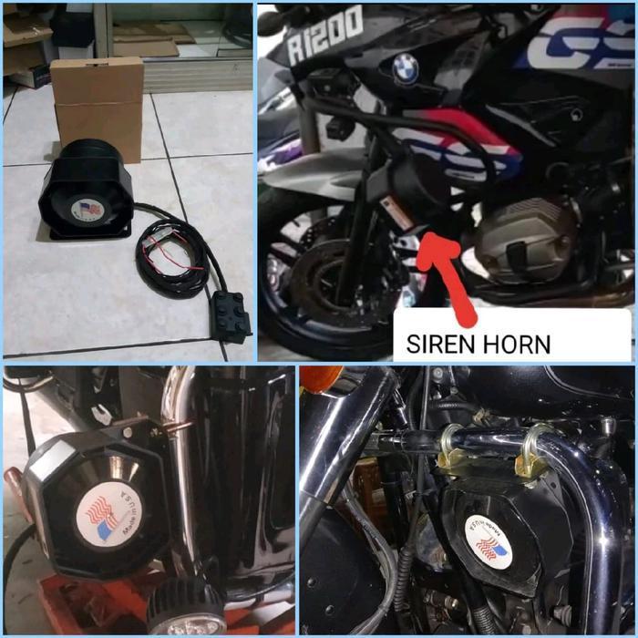 New Klakson Horn Sirene Tanpa Modul + Auxiliary Switch Horn Siren U Harley Goldwing Bmw Re Original 