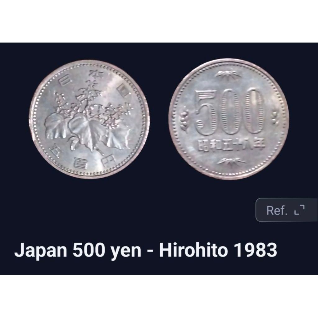 Koin Jepang Lama 500 yen Tua Kondisi Layak