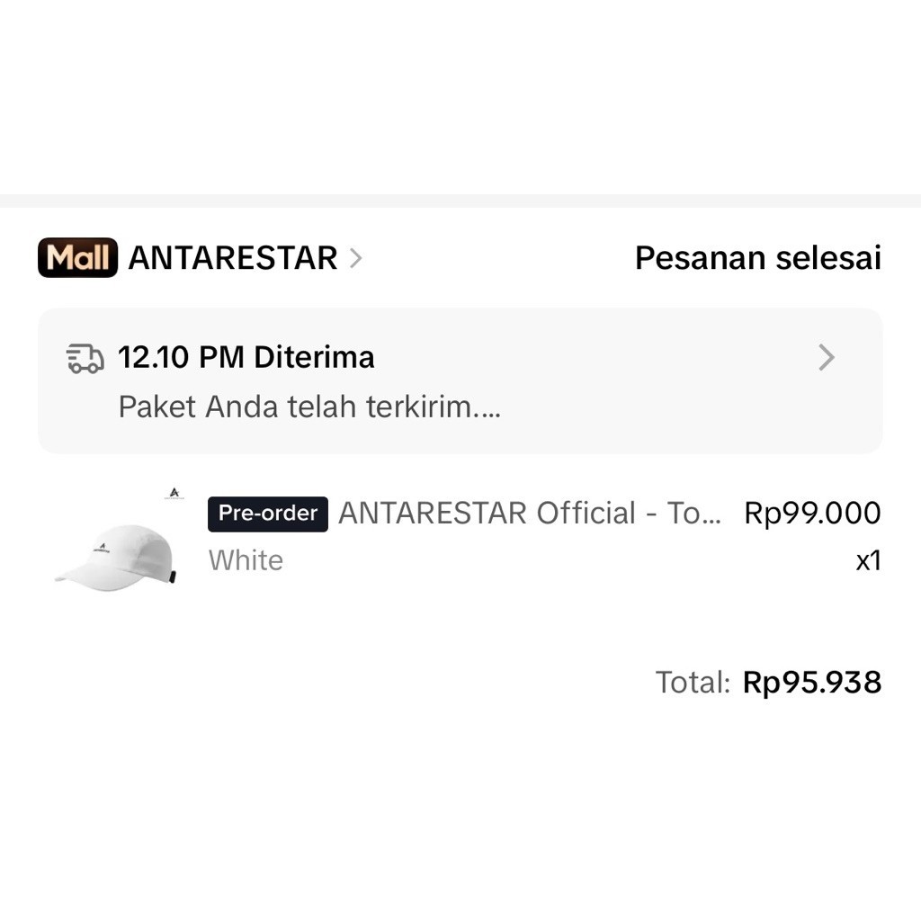 TOPI ANTARESTAR PUTIH