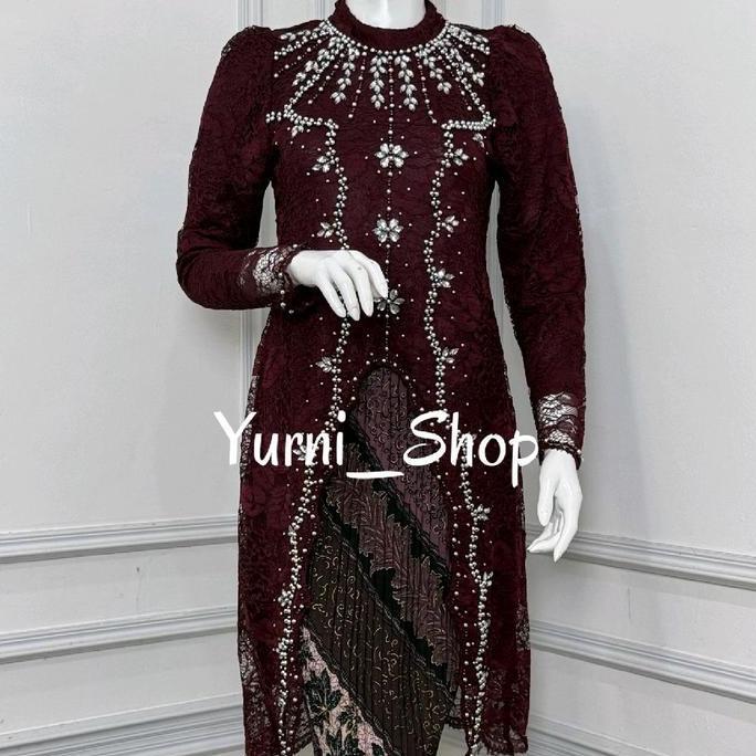New- Kebaya Glamor Tunik Glamor Payet Mutiara Tunik Meh Kebaya Tren Kekinian 06
