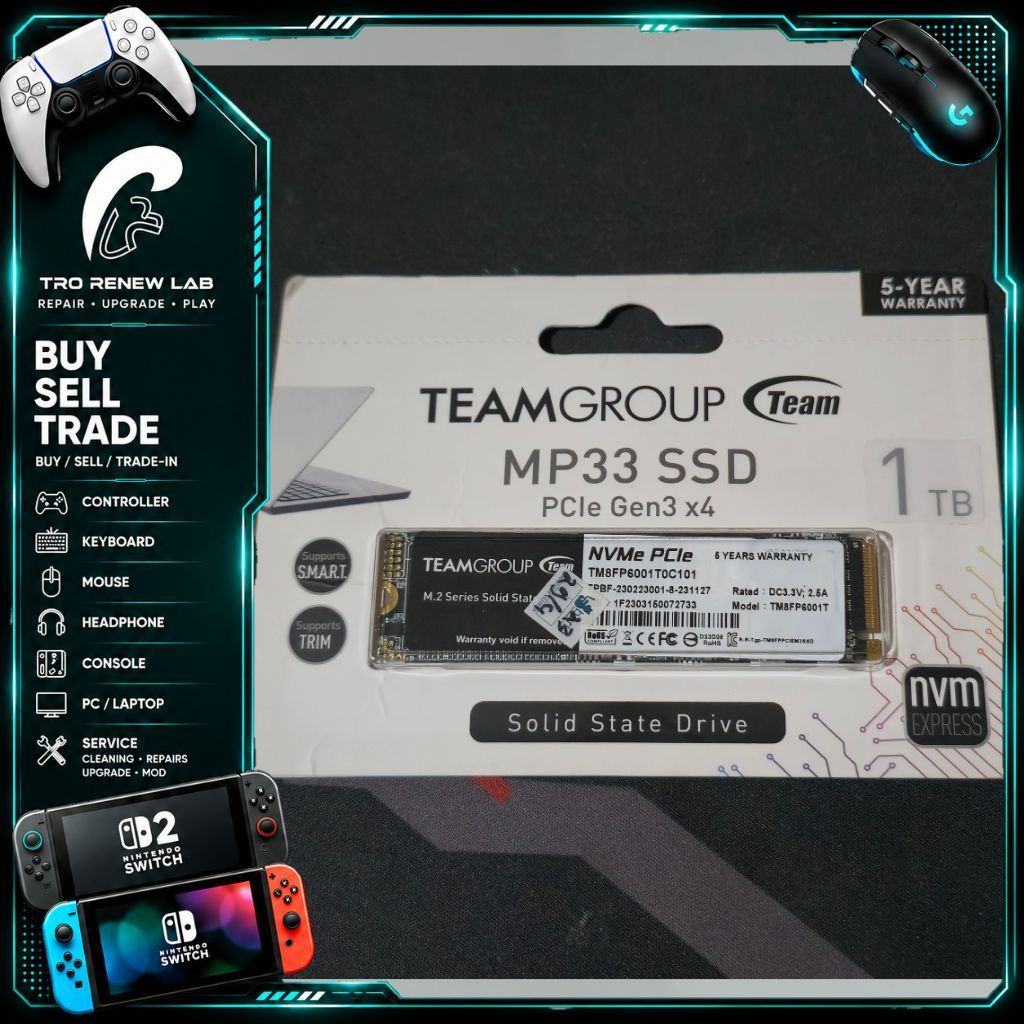 SSD 1TB NVME M.2 TEAMGROUP MP33 1TB ORIGINAL