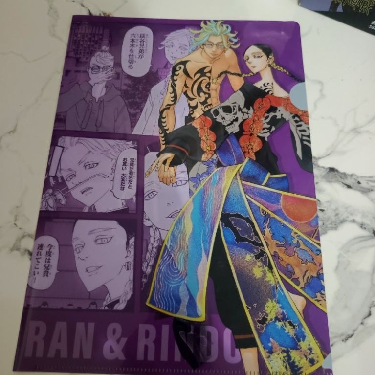 Tokrev tokyo revengers rindou haitani ran haitani cf clearfile official ori merch