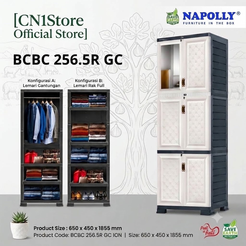 Lemari Gantungan Cabro 277D RGC Wood (NAPOLLY) Elegan