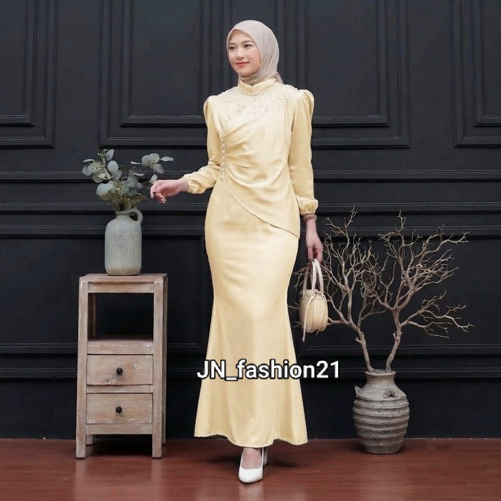 Vina Dres Satin Silk Premium  gamis kondangan fashion muslim