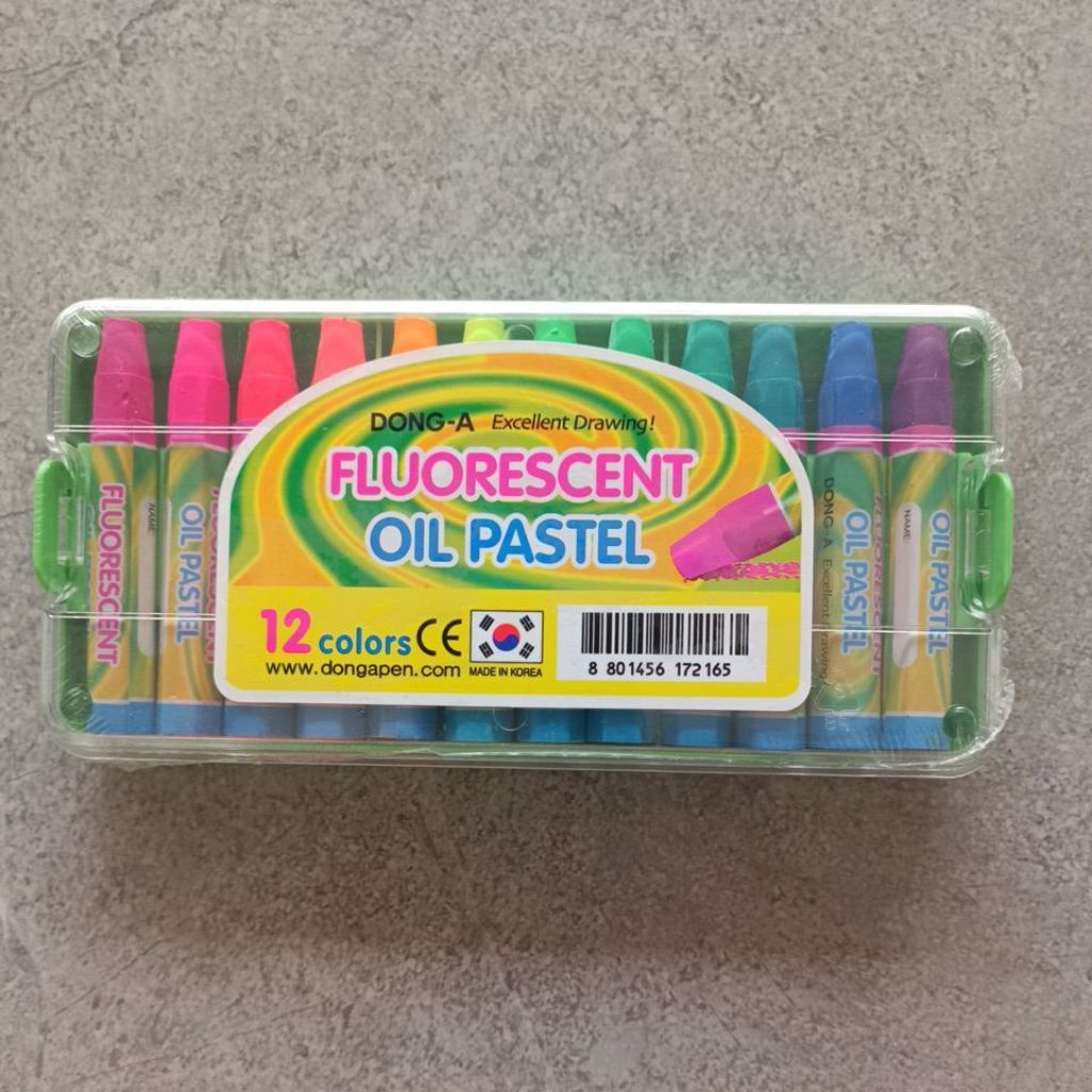 Crayon/Oil Pastel Dong-A Fluorescent 12 Warna