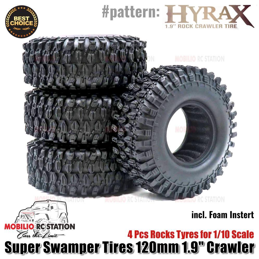 BAN WHEEL RC CRAWLER 1.9" SUPER SWAMPER TIRES 120MM WITH FOAM INSERTS