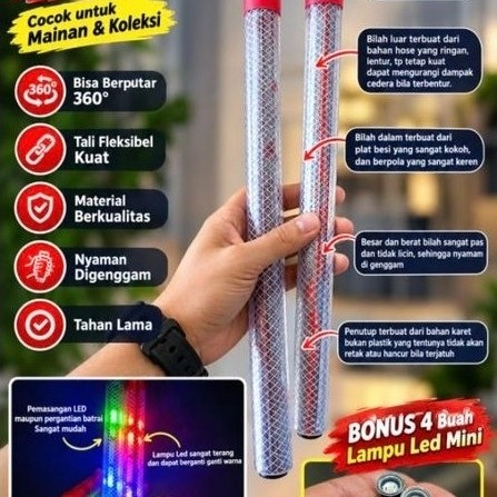 Nunchaku  LED / Nunchaku Lampu / Ruyung LED / Nunchucks LED Alat Beladiri dan Alat Olahraga