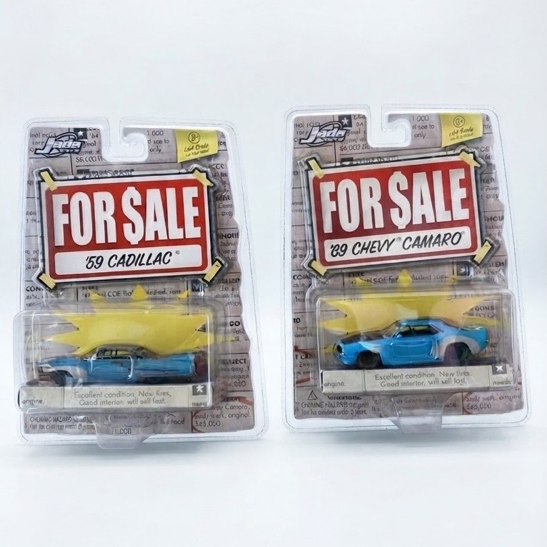 JADA TOYS SERIES “FOR SALE” CADILLAC & CHEVY CAMARO