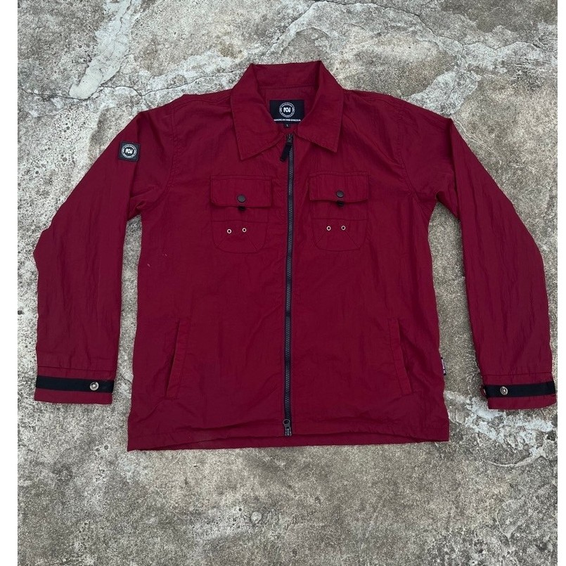 Jaket Overshirt Troublemaker Maroon