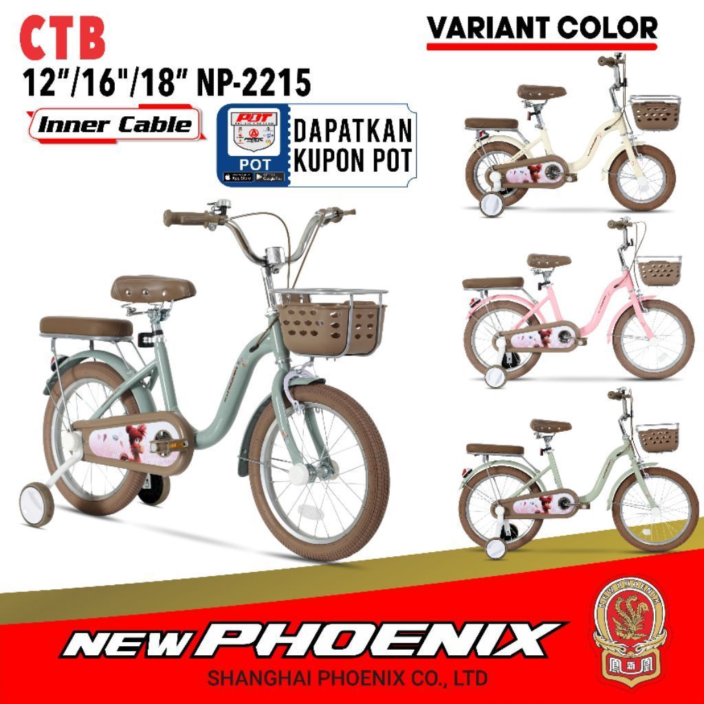 SEPEDA ANAK PEREMPUAN SEPEDA MINI 2215 PHONIK UKURAN 16 INCH