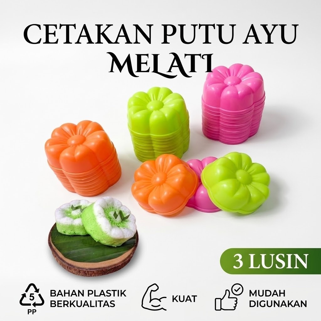 Cetakan Bolu Putu Ayu Melati 3 Lusin. Cetakan Kue Putu Ayu.