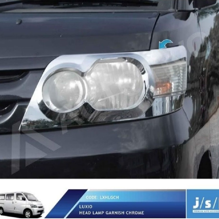 Luxio Garnish Lampu Depan Chrome