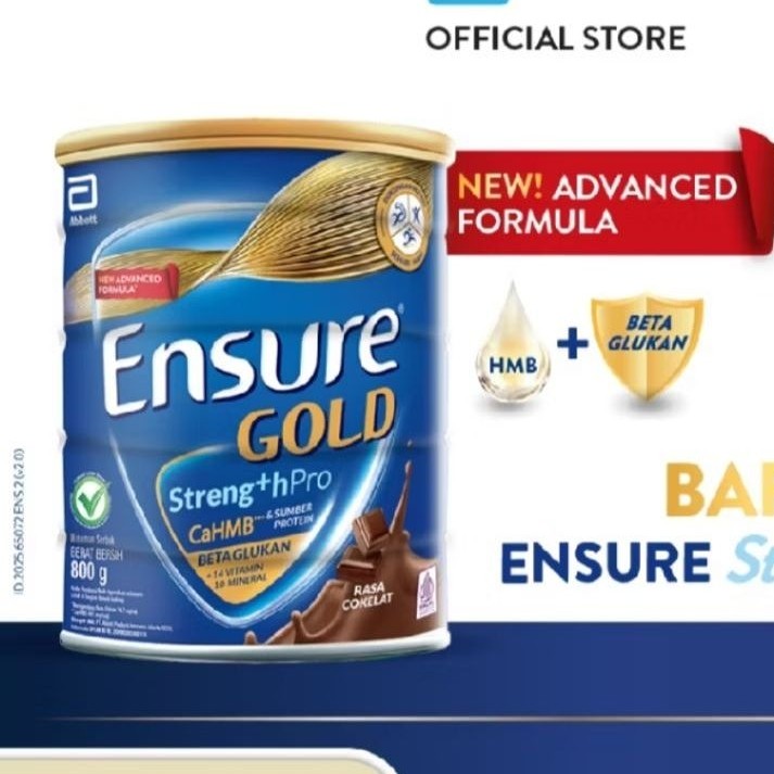 Ensure Gold Rasa Coklat 1x800g - Nutrisi Dewasa & Lansia