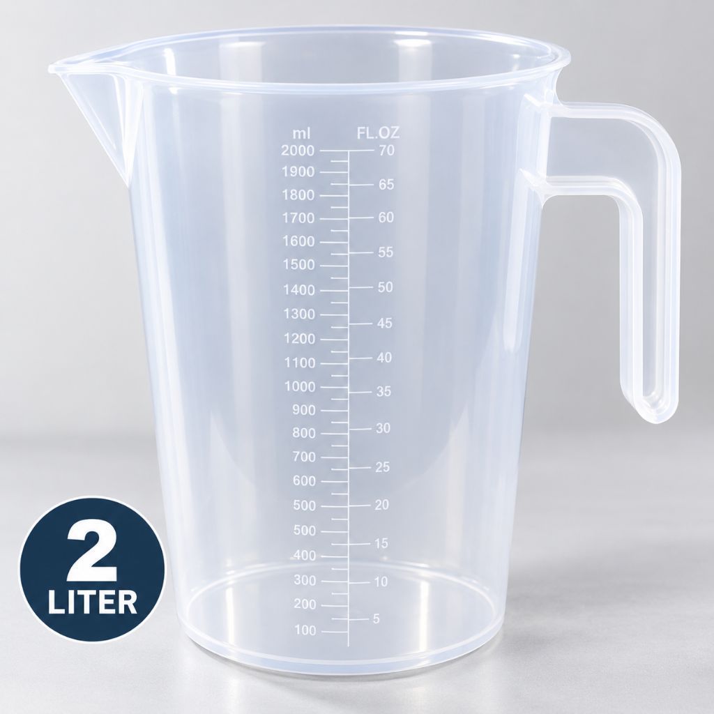 Beaker Plastik 2000ml / Gelas Kimia Plastik 2000ml / Griffin Beaker / Gelas Beaker Dengan Handle 2L