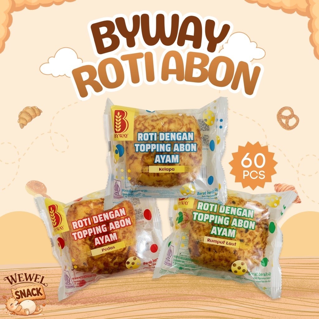 ROTI ABON AYAM BYWAY 1 DUS 60 PCS | ROTI ABON VARIAN RASA LENGKAP | ABON PREMIUM MELIMPAH | SARAPAN 