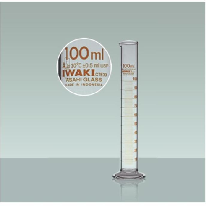 Measuring Cylinder 100 Ml Gelas Ukur Kaca Gelas Takaran 3022 Iwaki