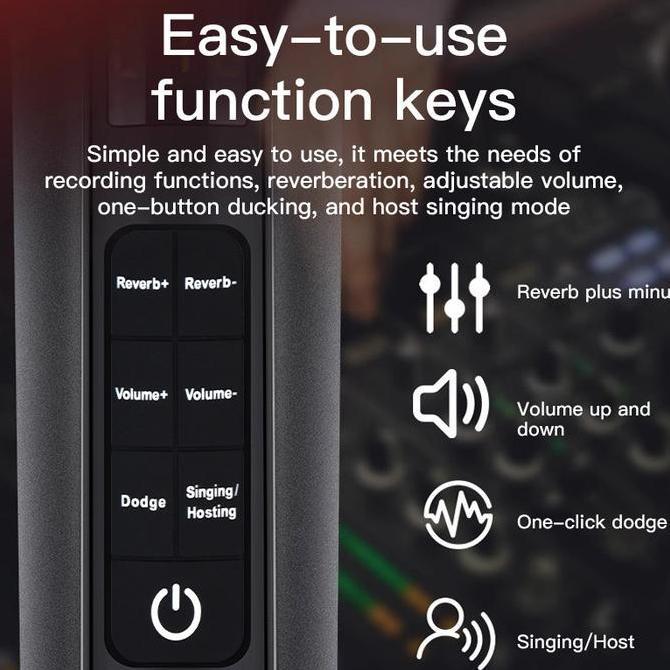 Mic Karaoke Wireless Shade PRO Sound Card Terintegrasi, Bluetooth, Baterai Tahan Lama