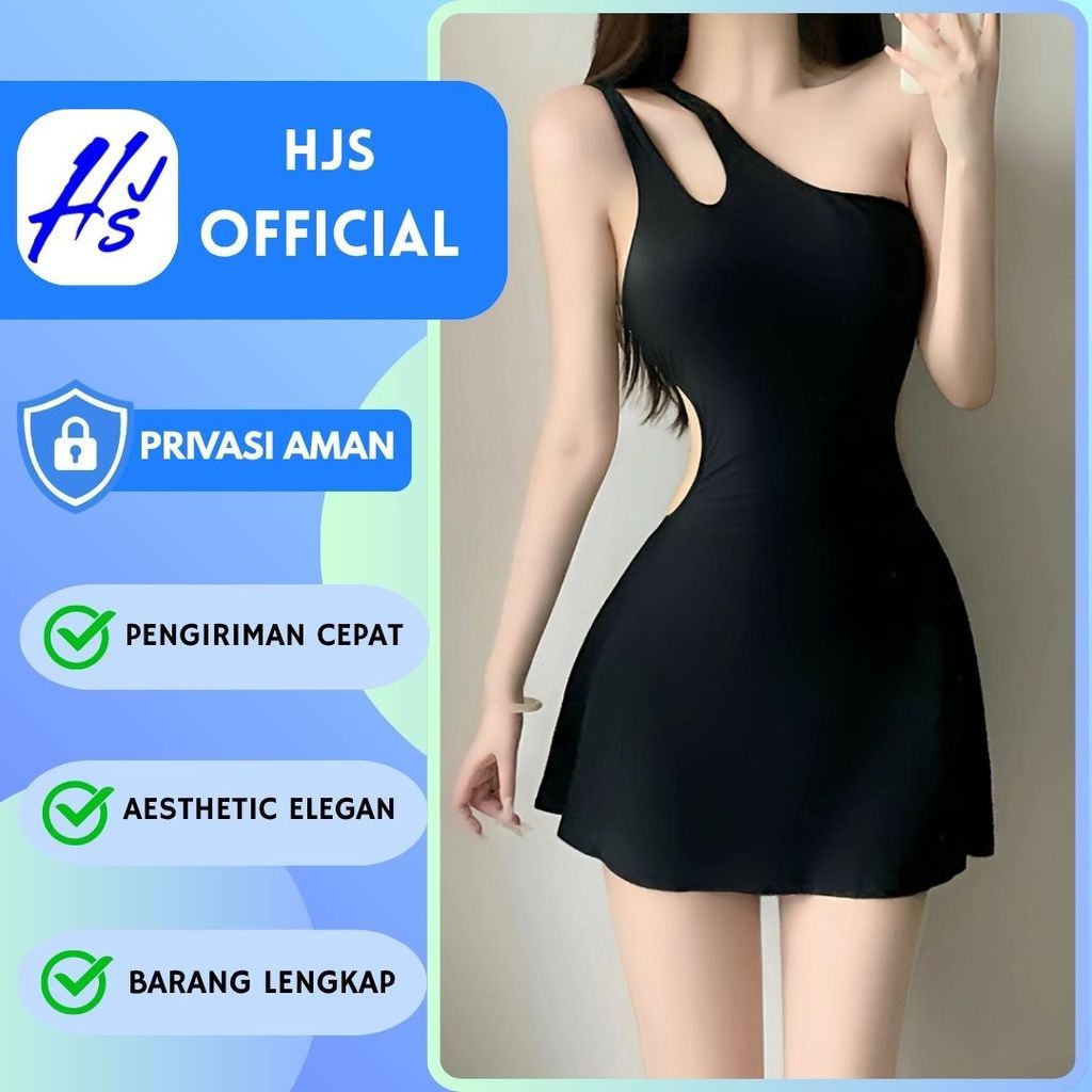 HJS 8721 Baju Outfit Renang Bikini Wanita Baju Pantai Polyester Korea Style Swimsuit Set