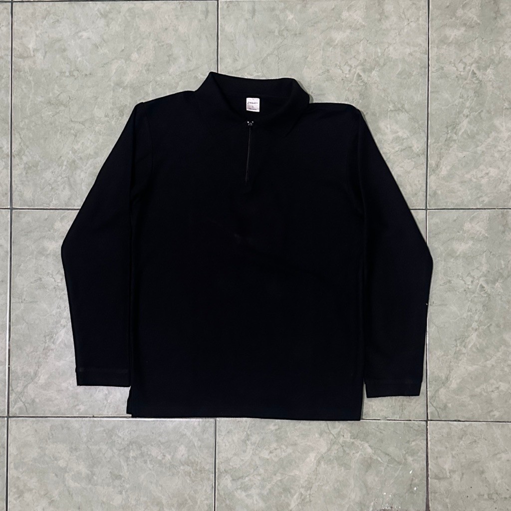 HSRM - Pozi Polo Zipper Long Sleeve | Kaos Polo Pria Lengan Panjang