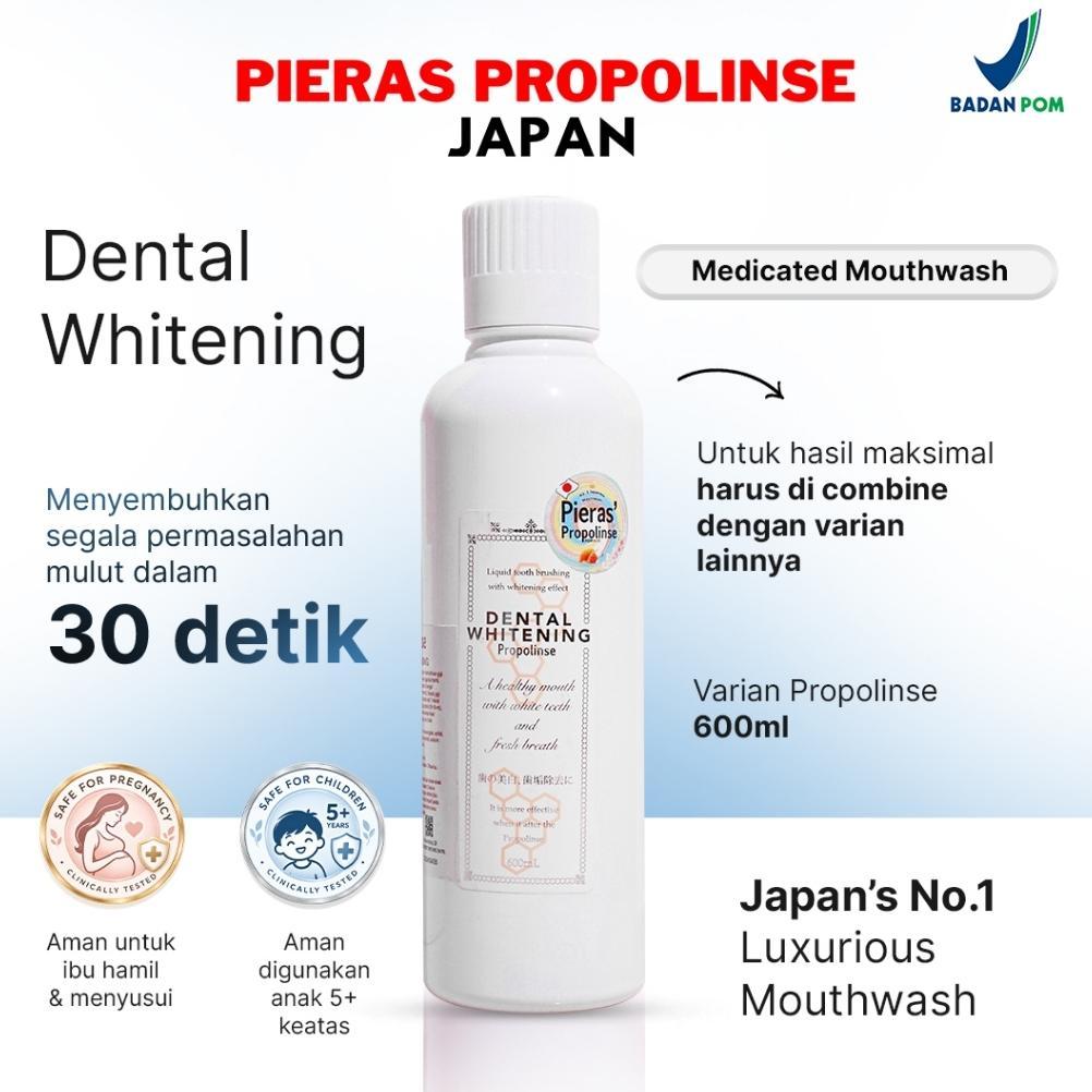 Pieras Propolinse Dental Whitening Mouthwash 600mL Obat Kumur Pemutih Gigi Diskon