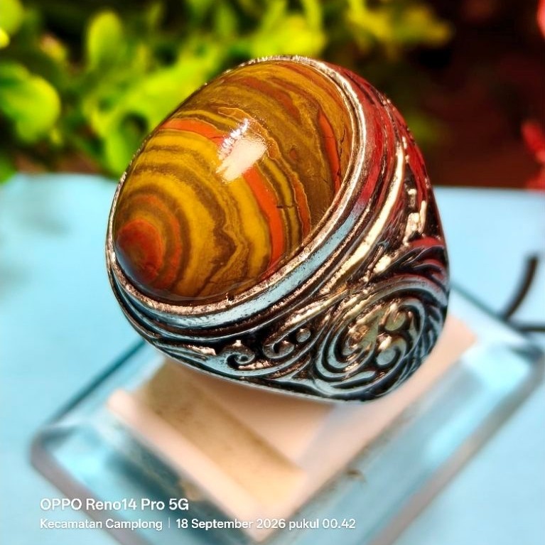 cincin batu akik pamor puser kepompong asli Sumatera