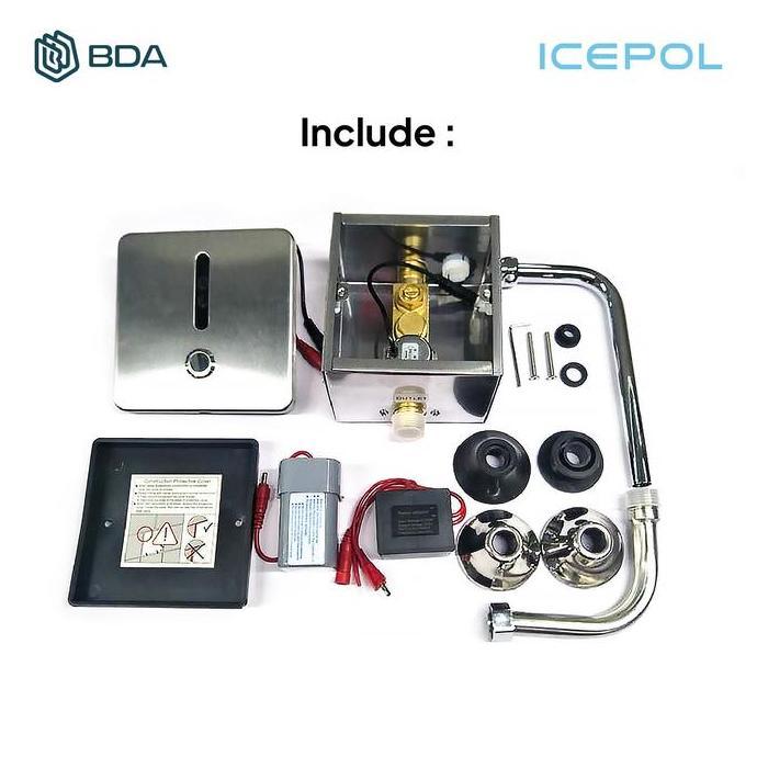 ICEPOL SENSOR URINAL FLUSH PUSH KRAN URINOIR KERAN AIR URINOIR FLUSH VALVE IC SS 001 / 002