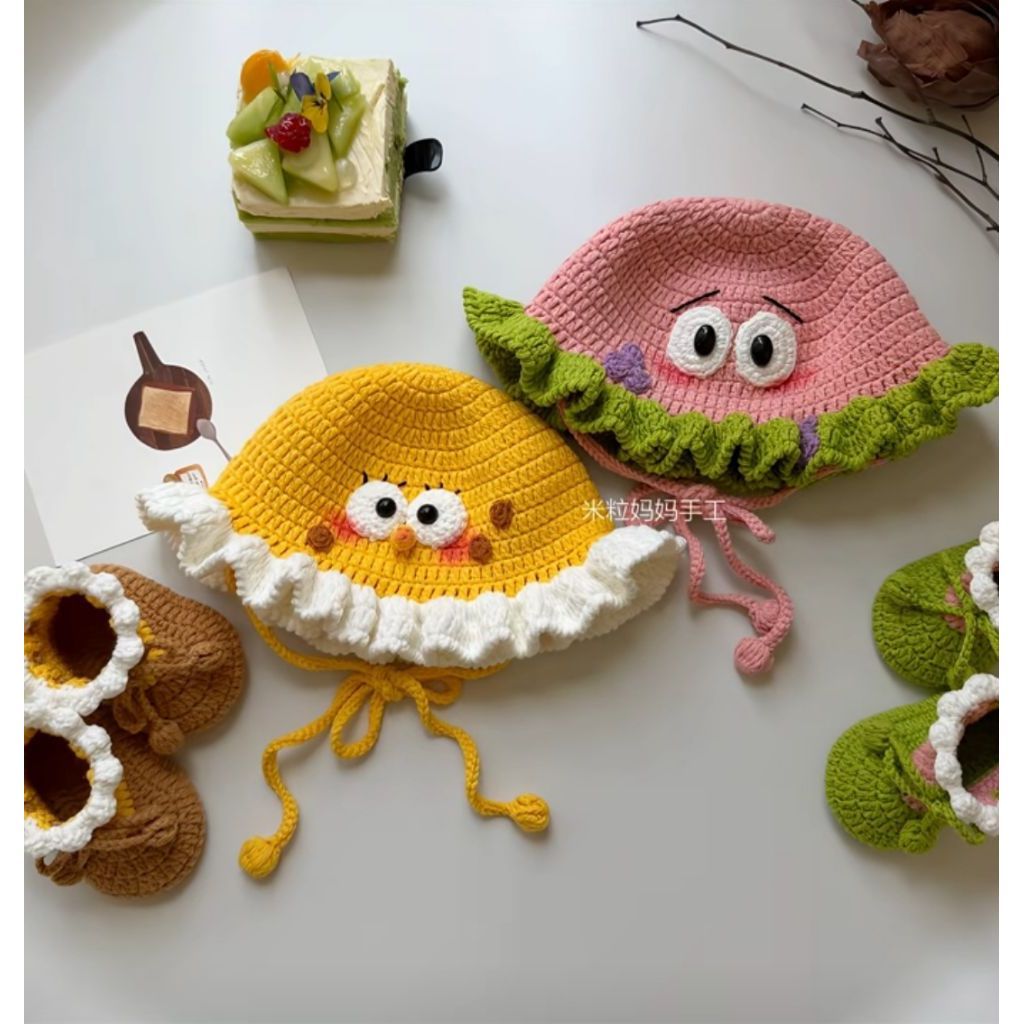 TOPI SEPATU BAYI SPONGEBOB PATRICK STAR/BABY BUCKET HAT SHOES SPONGEBOB PATRICK STAR/ PROPERTI FOTO 