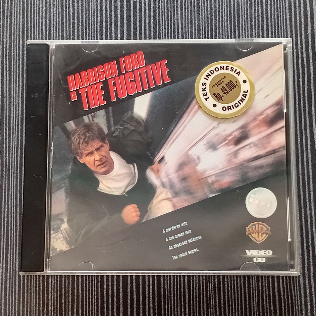 VCD Original The Fugitive Harrison Ford (1993) Teks Indonesia Warner Bros Bekas Bagus