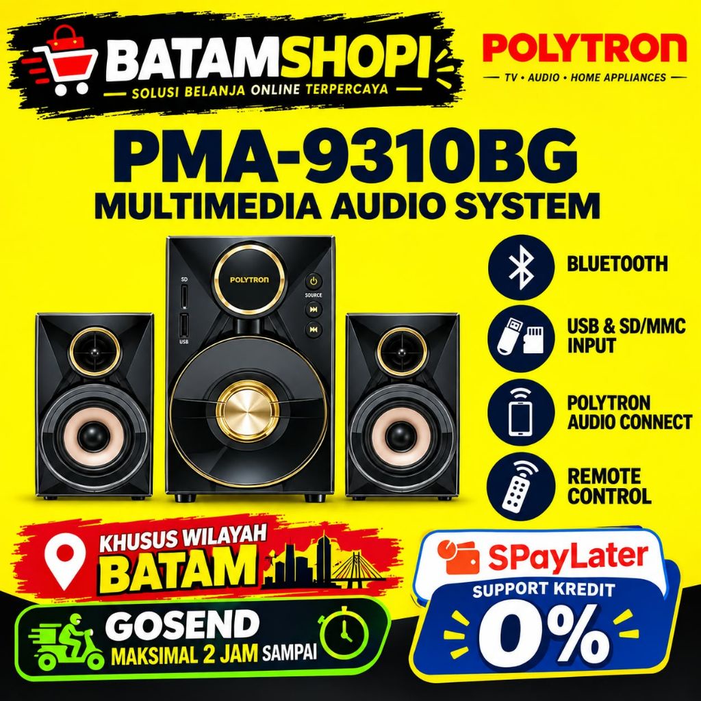 POLYTRON SPEAKER AKTIF PMA 9310 BLUETOOTH AUDIO MULTIMEDIA SOUND SYSTEM GARANSI - BATAM