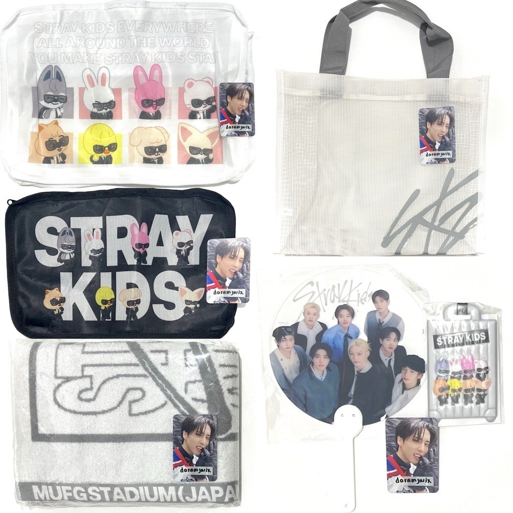 [READY STOCK] stray kids skz run it japan vip benefit inclusion only set totebag clear fan luggage t