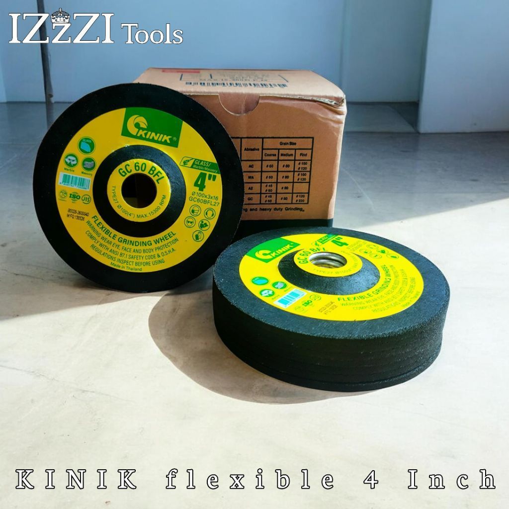 Batu Gerinda Gurinda Poles Flexible 4" KINIK GC 60 Kinik Batu Gerinda Poles Asah Kaca Granit Batu