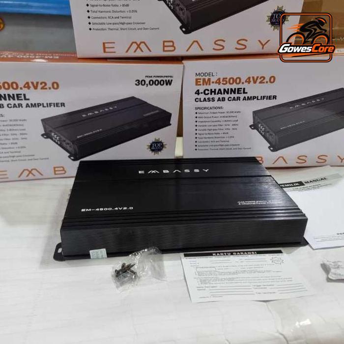 Power Amplifier Mobil 4 Channel Embassy EM-4500.4V20