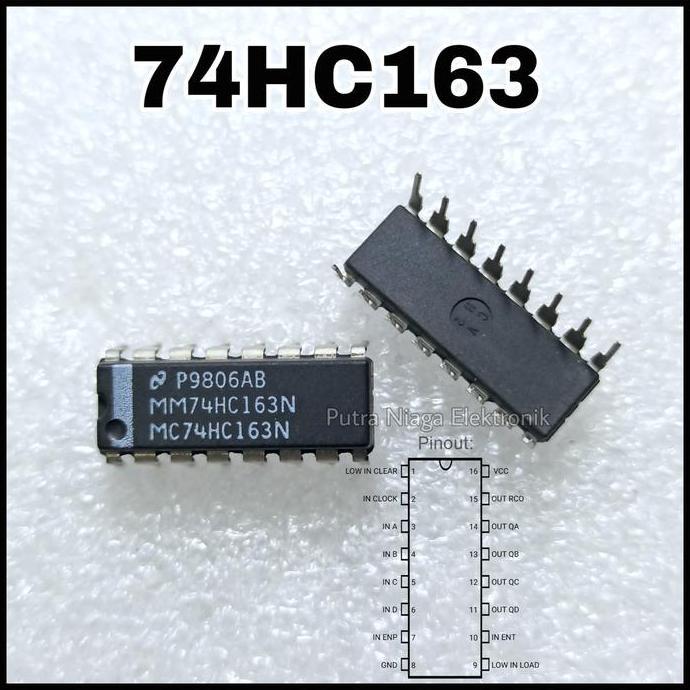IC TTL 74163 74HC163 DIP 16P / SN74HC163N / HD74HC163P