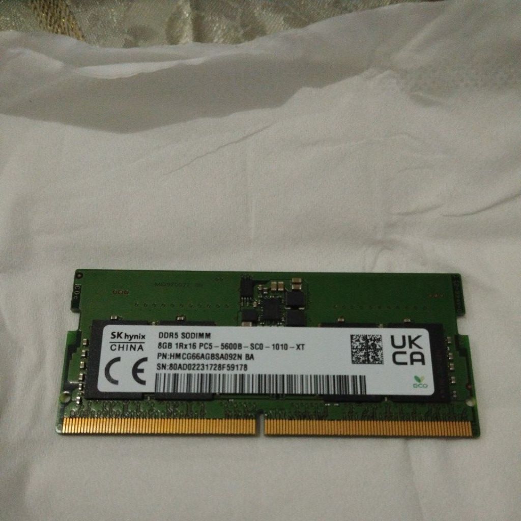 Ram sodimm ddr5 sk hynix 8gb pc5 5600 mhz