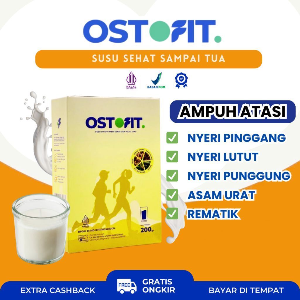 OSTOFIT ORIGINAL Susu Herbal 200gr - Bahan Alami Atasi Nyeri Tulang Sendi
