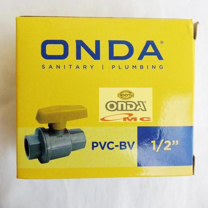 Promo Ball Valve Bal Bol Brass Stop Kran Keran PVC 1/2 Inch ONDA PVC-BV-1P2 Diskon