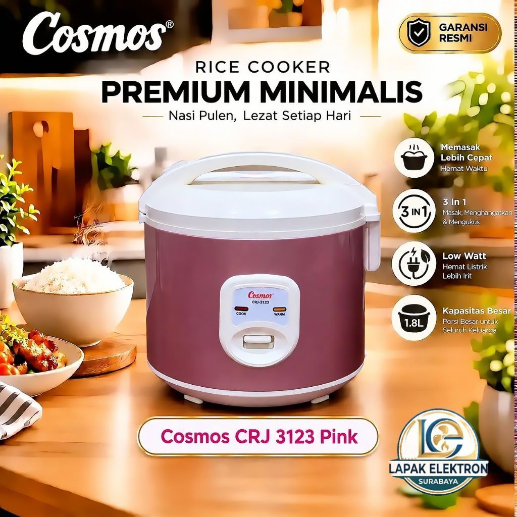 Magic Com 1.8 L Cosmos CRJ 3123P Rice Cooker Cosmos 3123