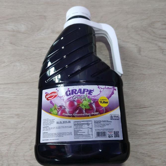 Naraya Cordial Grape Minuman Konsentrat Syrup Rasa Anggur 1L