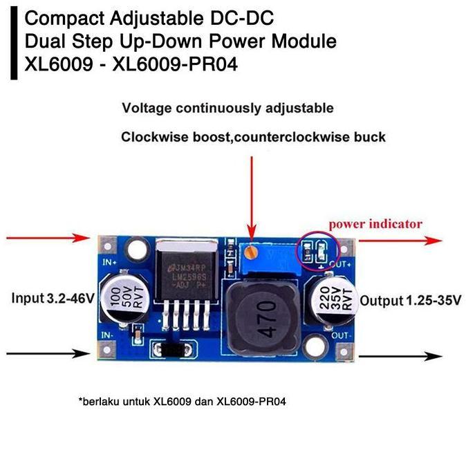 DC DC Dual Step Down Step Up Module Adjustable XL6009
