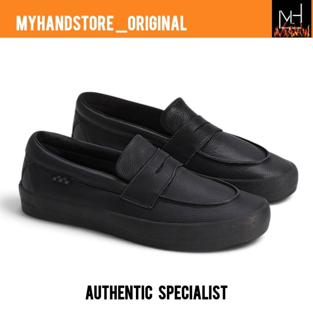 Vans Slip-On Skateboarding Loafer Style 53 Leather Fullblack Original 100%