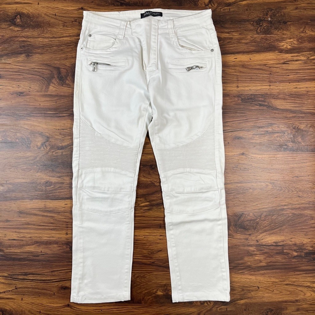 Celana panjang denim putih jeans balmain Paris Size 30
