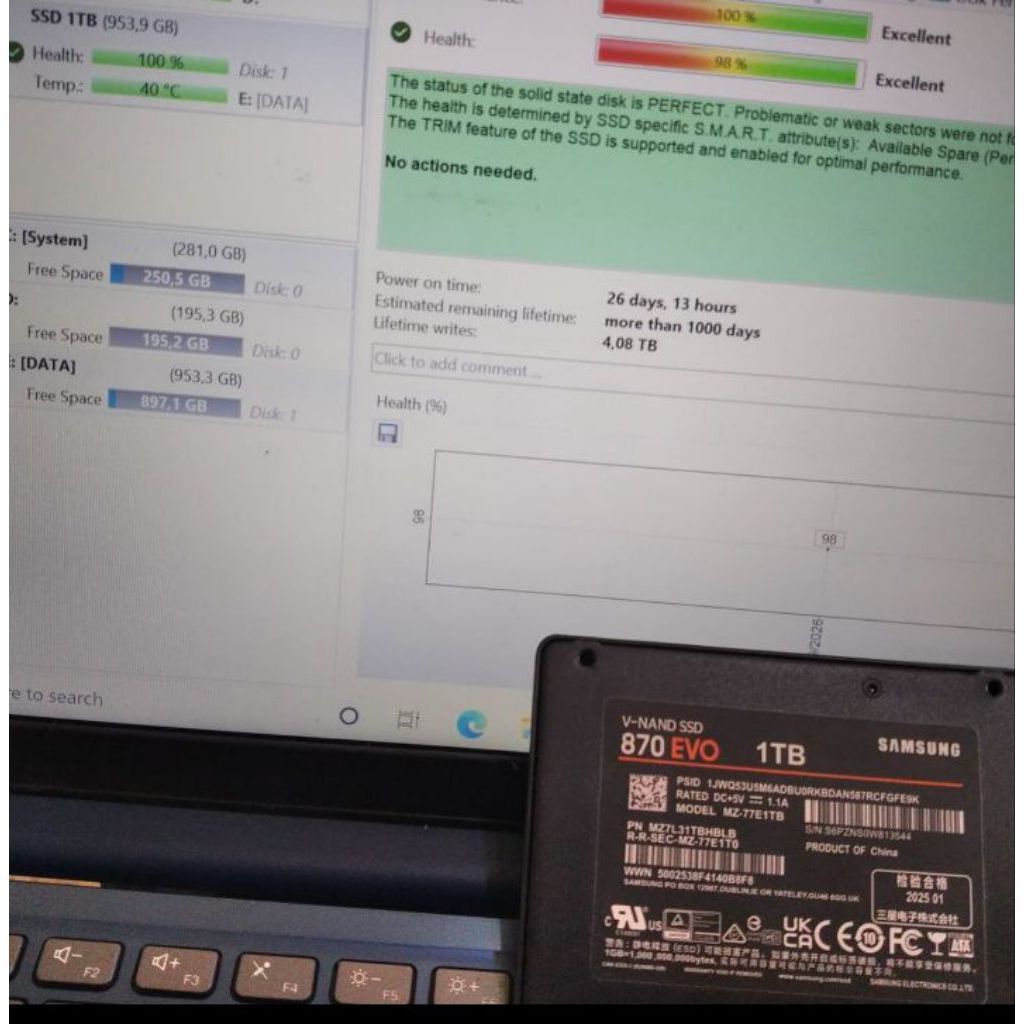 ssd Samsung 1 tb second
