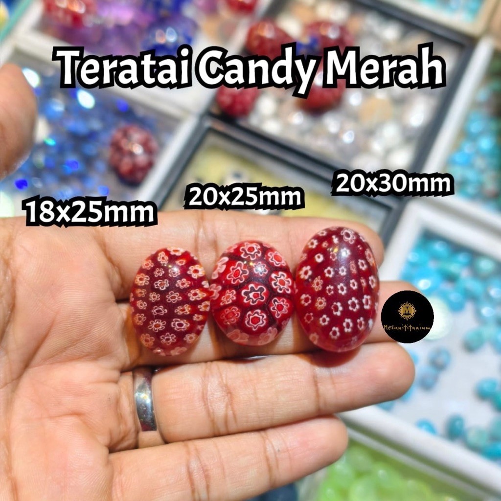 [HANYA BATU] Batu Teratai Candy Merah Obsidian