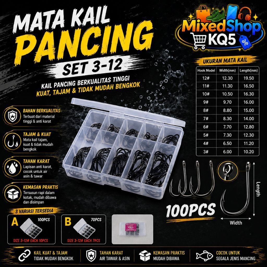 MATA KAIL PANCING SET 3-12 || KAIL PANCING SET 100PCS / 70 PCS || KAIL PANCING